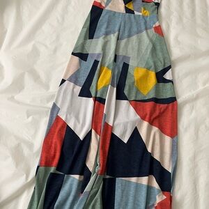 Fashion Nova Multicolor Geometric Flare Jumpsuit